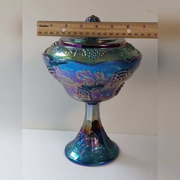 CARNIVAL GLASS by Indiana Glass -VINTAGE RARE - Candy Dish - Picture 6 of 6